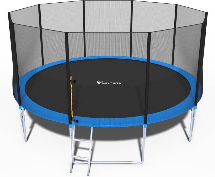 Funfit Trampoline blauw 465 cm met net en ladder tot 150 KG
