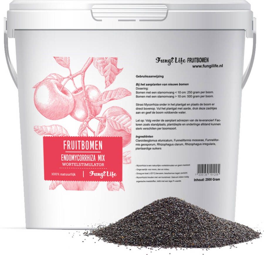 FungiLife Mycorrhiza Mix Fruitbomen (in pot of met kluit) 2500Gr Endomycorrhiza