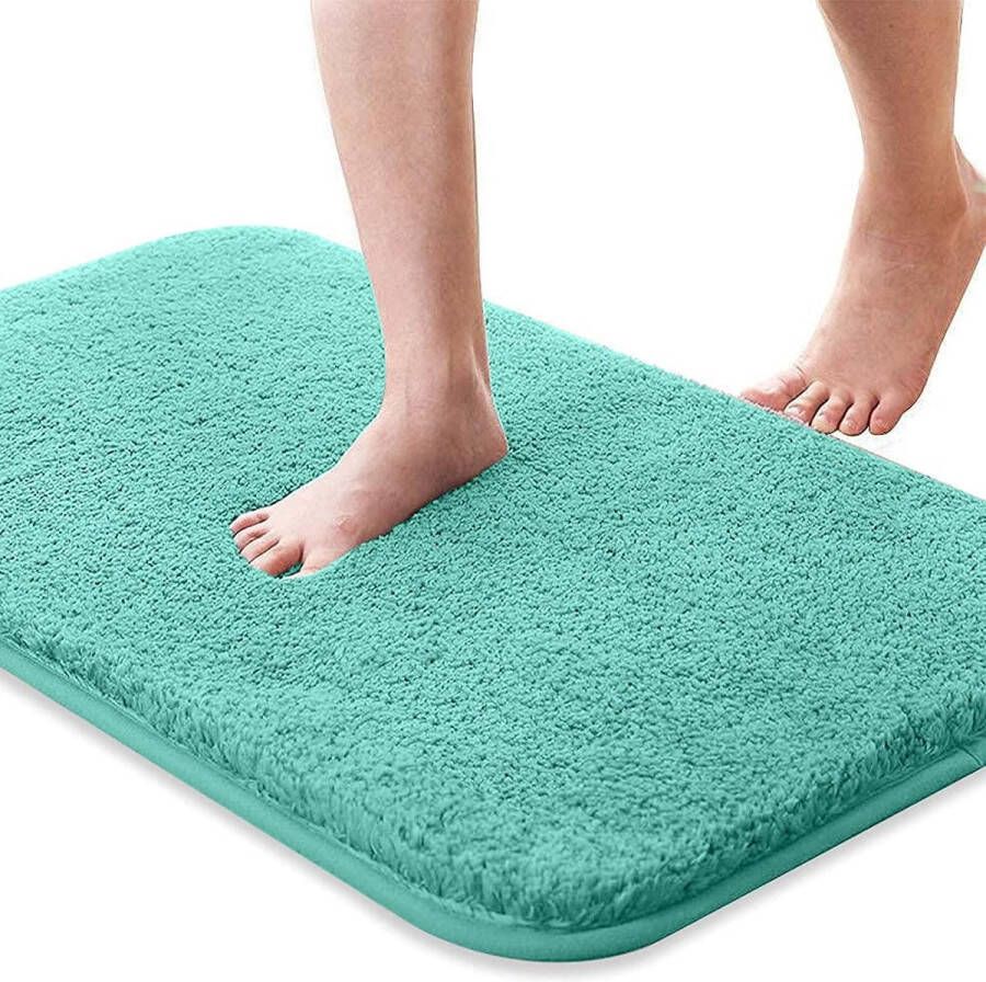 Funifty Badmat antislip absorberend zacht huidvriendelijk badtapijt wasbare badmat (50 x 80 cm aqua)