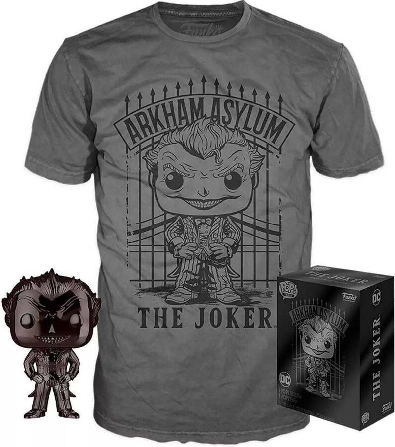 Funko Batman: Arkham Asylum The Joker Chrome Pop! Vinyl Figure & T-Shirt Box Set maat L