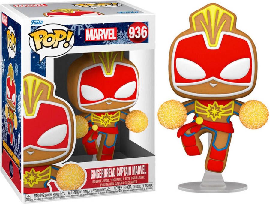 Funko Captain Marvel Verzamelfiguur Pop! Vinyl Marvel Holiday Gingerbread Multicolours