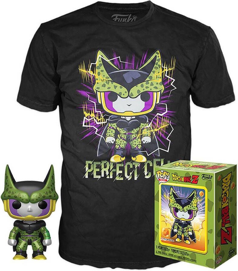 Funko Dragon Ball Z Perfect Cell short sleeve T-Shirt with Pop Box metallic #13 Maat Size S