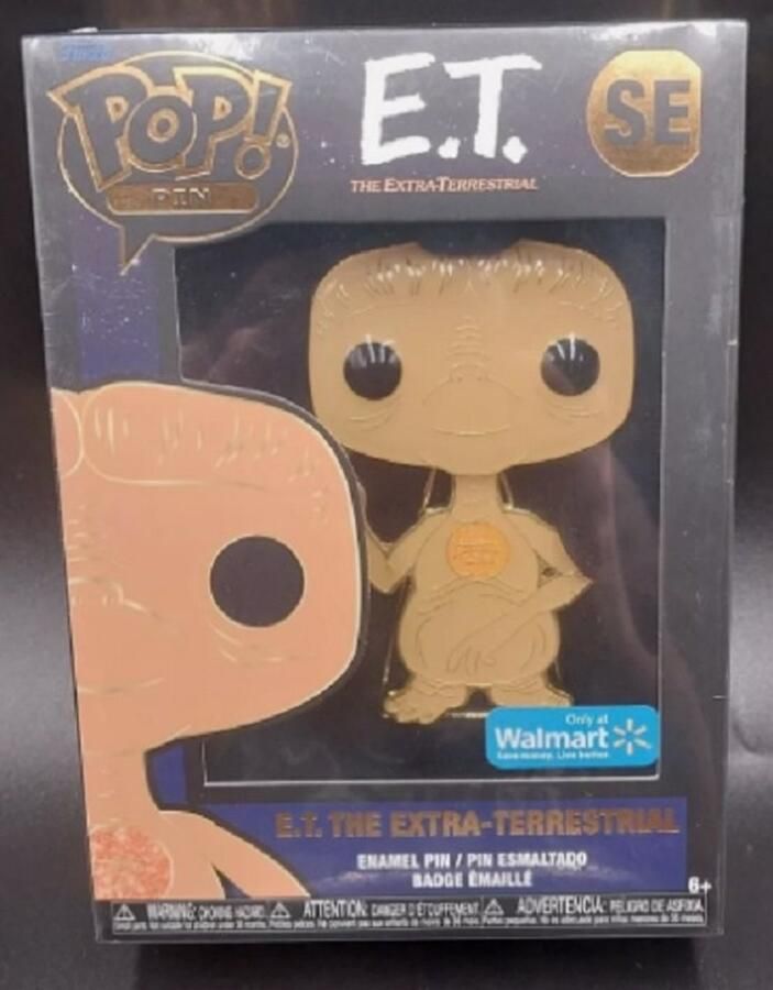 Funko Pop Walmart Exclusive Enamel Pin E.T. THE EXTRA TERRESTRIAL 4” NEW IN BOX