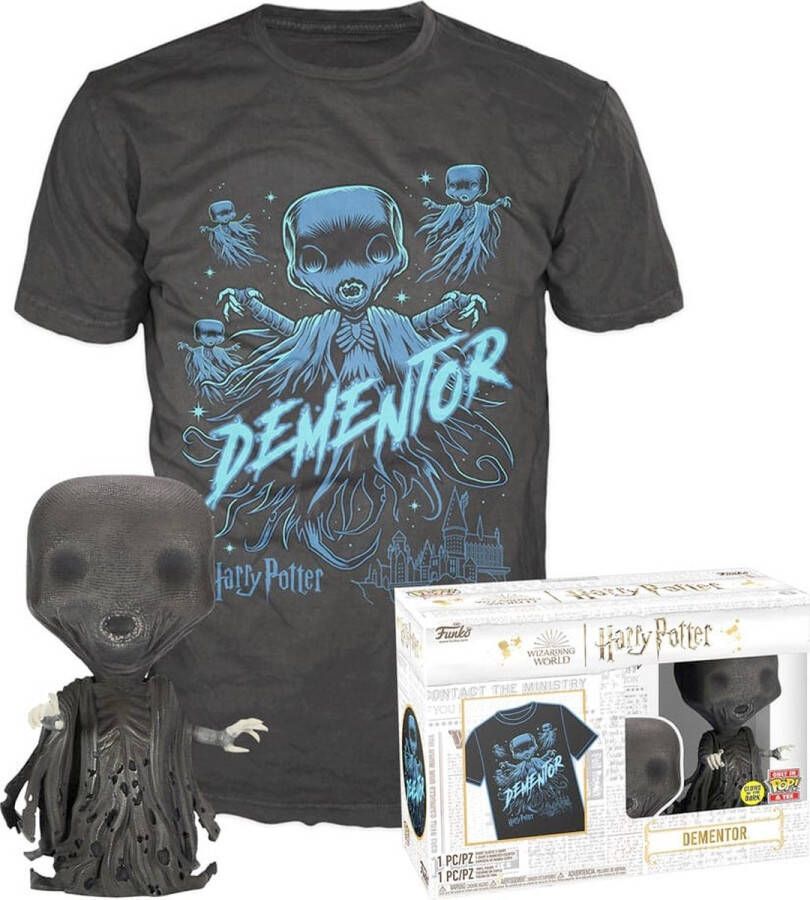 Funko Harry Potter POP! & Tee Box Dementor Glow In The Dark Verzamelfiguur & T-shirt Set L Zwart