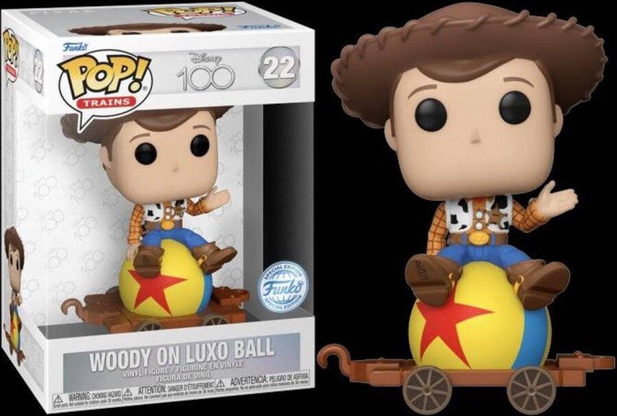 Funko Pop! Disney 100th Toy Story Woody on Luxo Ball Train Cart #22 Exclusive