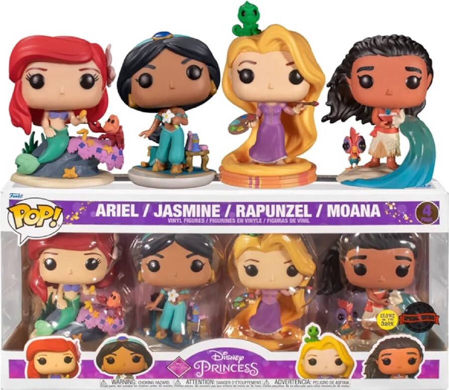 Funko Pop! Disney Princess Ultimate Princess Glow US Exclusive 4-Pack Glow in the Dark Exclusive