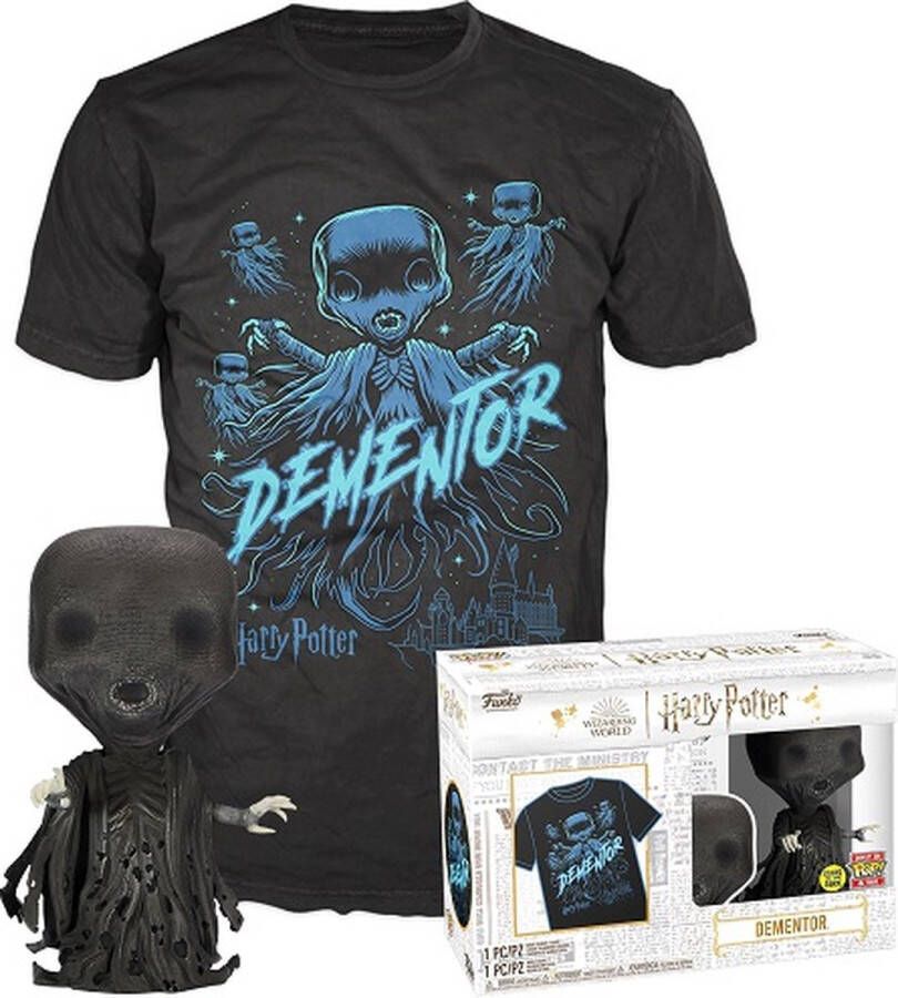 Funko Harry Potter POP! & Tee Box Dementor Glow In The Dark Verzamelfiguur & Tshirt Set XL Zwart