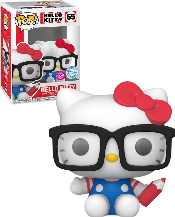 Funko Pop! Hello Kitty Hello Kitty Hipster Nerd with Glasses US Exclusive Flocked