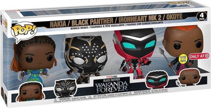 Funko Pop! Marvel: Black Panther 2: Wakanda Forever Nakia Black Panther Ironheart MK2 & Okoye 4-Pack Exclusive