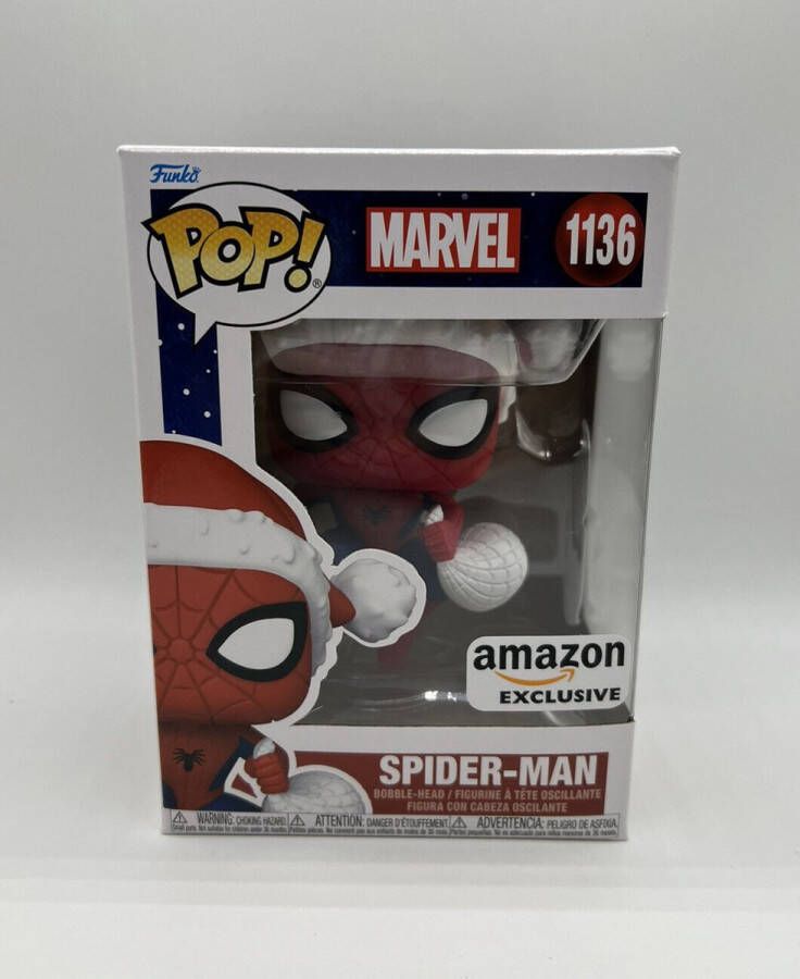 Funko Pop! Marvel Spider-Man Christmas #1136 Amazon Exclusive sticker kerst