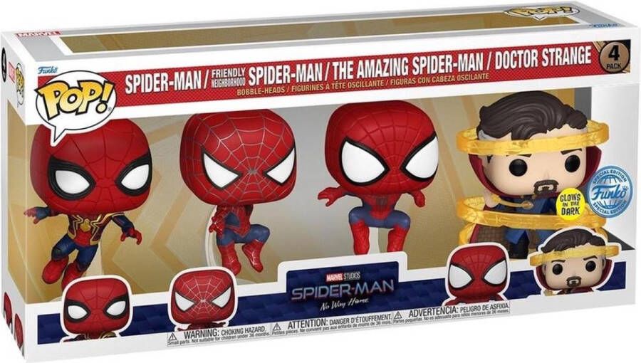 Funko Pop! Marvel Spider-Man No Way Home S3 4-Pack Glow in the Dark Exclusive