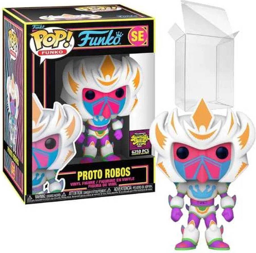 Funko Pop! Proto Robos LE 6250 Black Light SDCC 2022 Fundays Box of Fun [7.5 10]