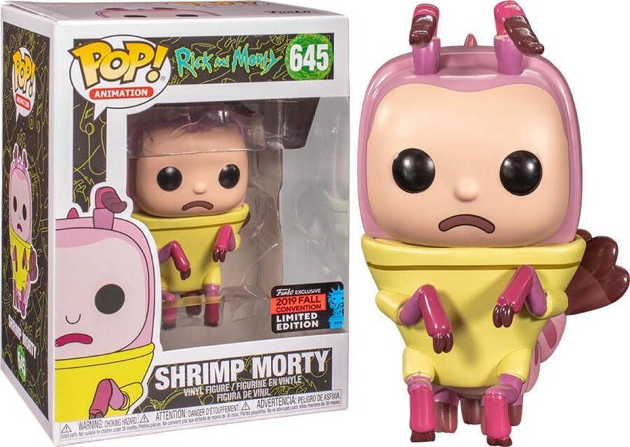 Funko Pop! Rick and Morty Shrimp Morty # 645 NYCC Shared Sticker Limited Edition