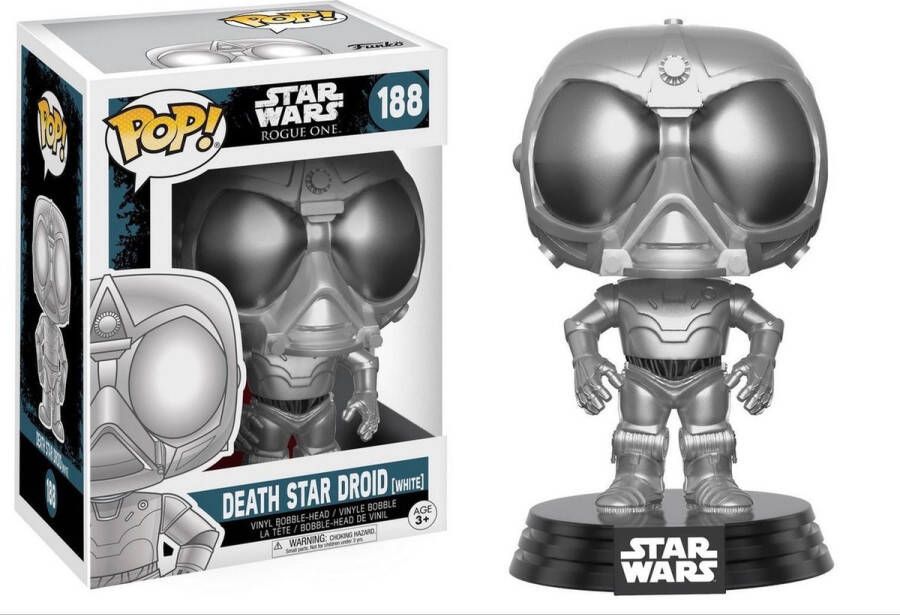 Funko Pop! Star Wars Rogue one Bobble Head POP #188 Death Star Droid White Vaulted Grail