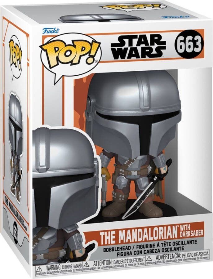 Funko Pop Star Wars: The Mandalorian with Darksaber Pop #663