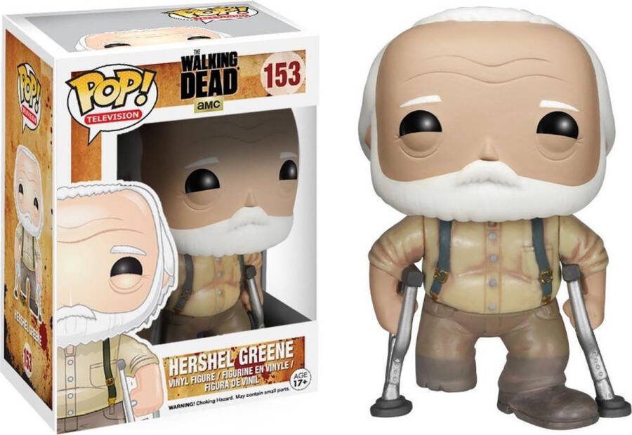 Funko Pop! The Walking Dead Hershel Greene #153 [6.5 10] + Free Protector Case