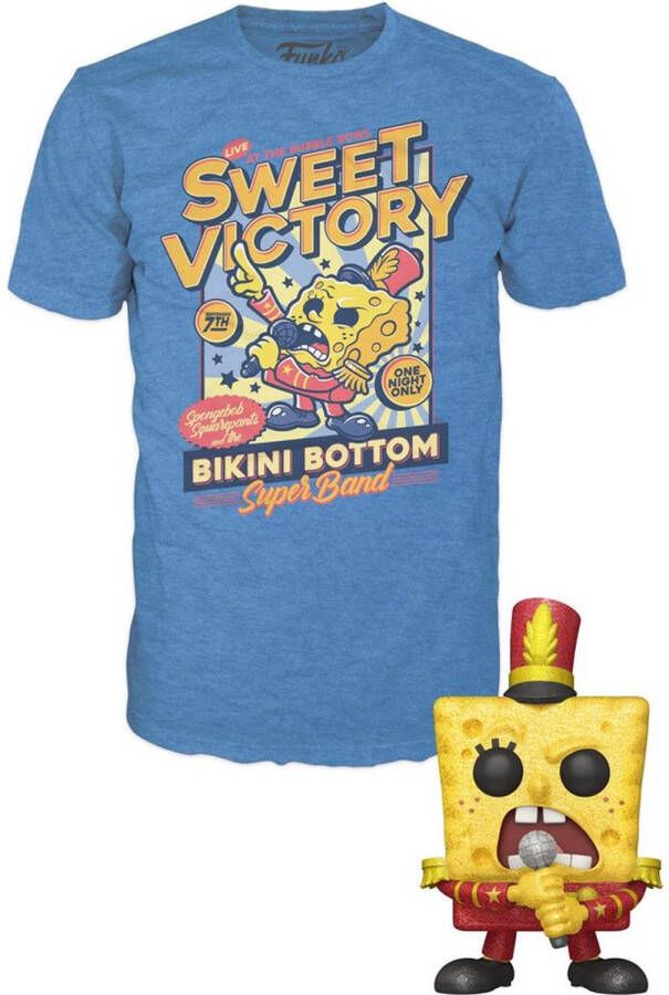 Funko SpongeBob SquarePants Verzamelfiguur & Tshirt Set POP! & Tee Box Spongebob Band Blauw