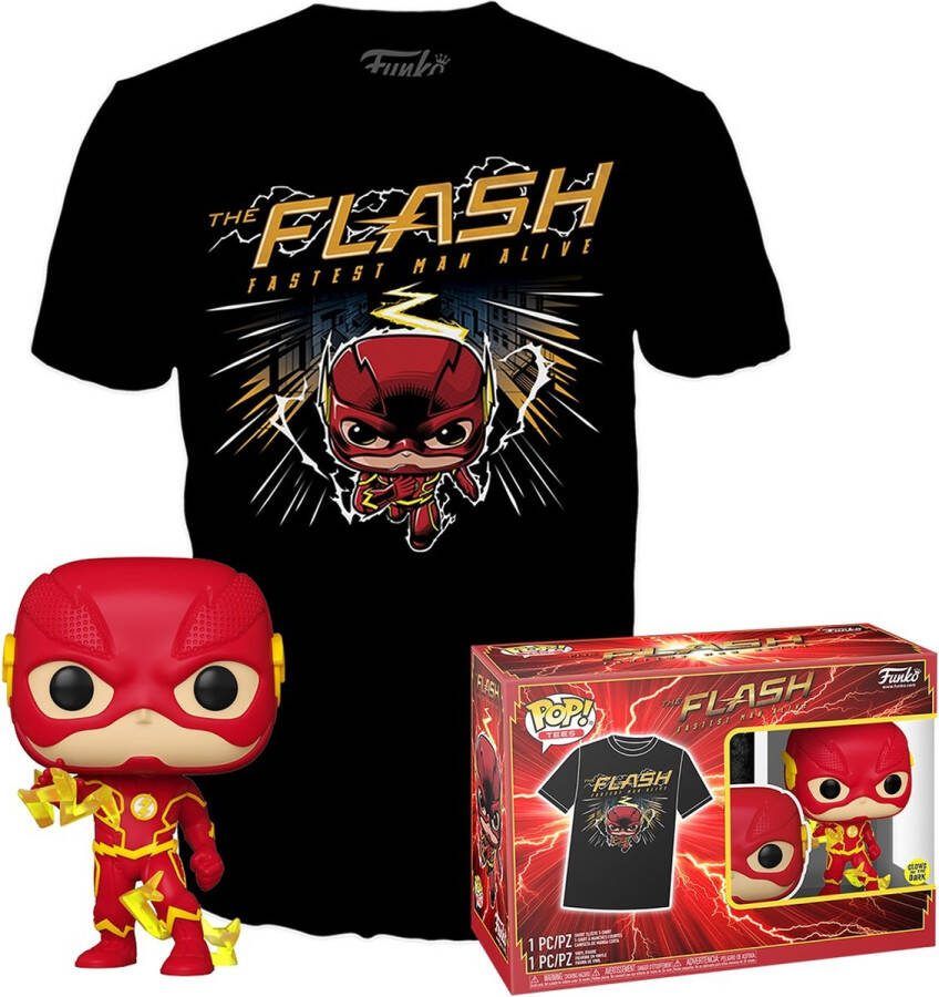 Funko The Flash POP! & Tee Box The Flash Verzamelfiguur & T-shirt Set S Zwart