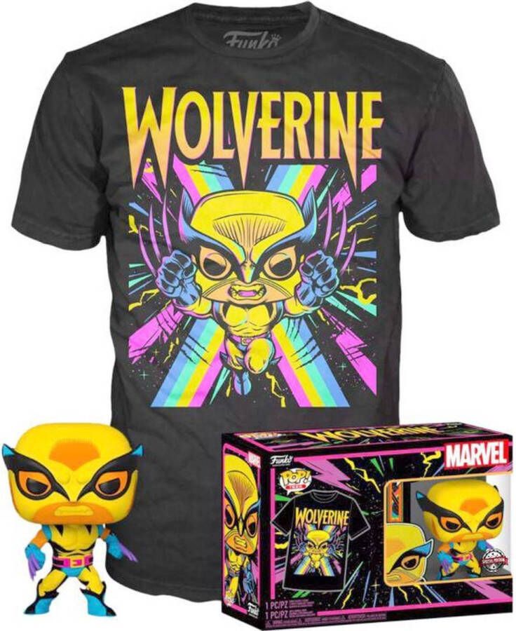 Funko Wolverine (Blackligh) Pop! & Tee X-Men-S Figuur