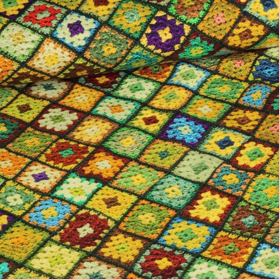 Funkytex pannenlappen Jersey Tricot stof Digitaal gehaakte pannenlappen klein groen 2 5 meter