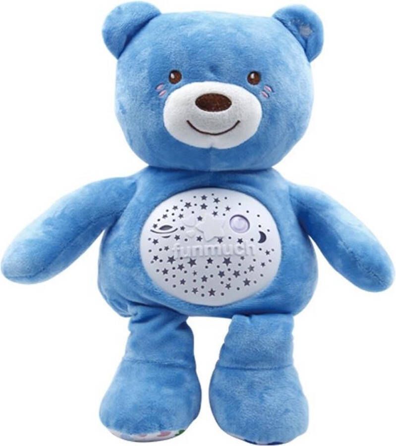 Funmuch Baby knuffel Teddybeer met slaapliedjes hartslag en nachtlampje sterrenprojector vanaf 0 jaar