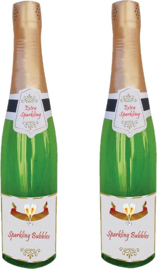 Funny Fashion 2x Opblaasbare champagne fles Fun fop party oud jaar Bruiloft Geslaagd versiering decoratie feestartikelen 76 cm