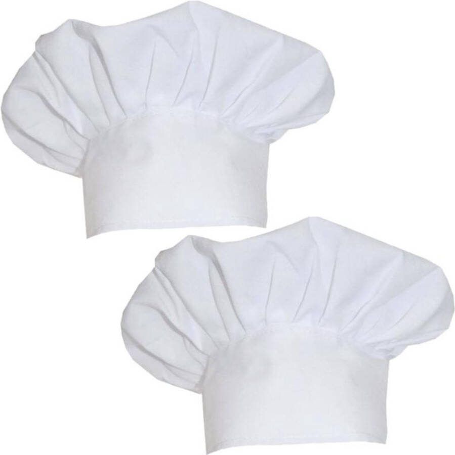 Funny Fashion 3x stuks witte koksmutsen verkleed accessoire koks carnavalskostuum accessoires