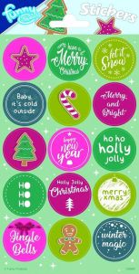 Pakhuis Funny Products Stickers Christmas 20 X 10 Cm Groen 15 Stuks
