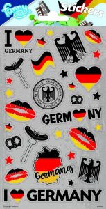 Pakhuis Funny Products Stickers Duitsland 20 X 10 Cm Grijs 28 Stuks