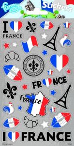 Pakhuis Funny Products Stickers Frankrijk 20 X 10 Cm Grijs 28 Stuks