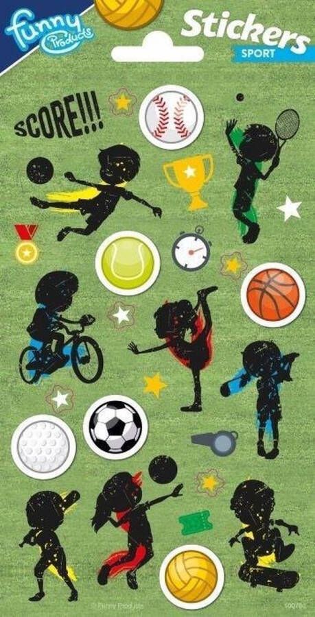 Pakhuis Funny Products Stickers Soccer 20 X 10 Cm Papier Groen 13 Stuks