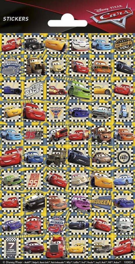 Pakhuis Funny Products Stickervel Cars Jongens Papier 60 Stuks