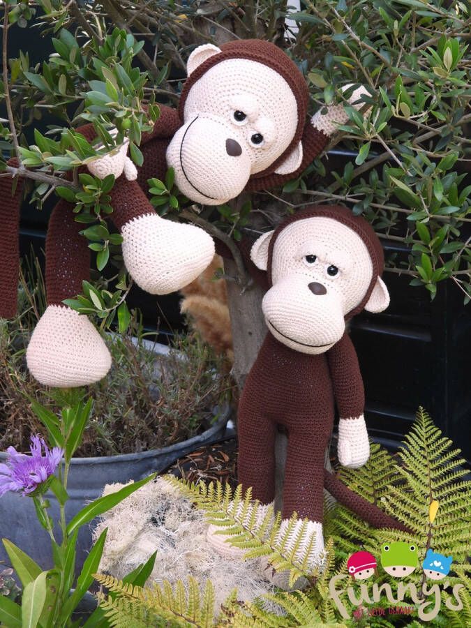 Funny's Haakpakket XXL Funny Monkey basic Browny (staand of zittend)