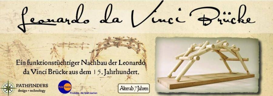Funtrading Leonardo da Vinci 3D puzzel | De Brug | Duurzaam en Educatief Bouwpakket
