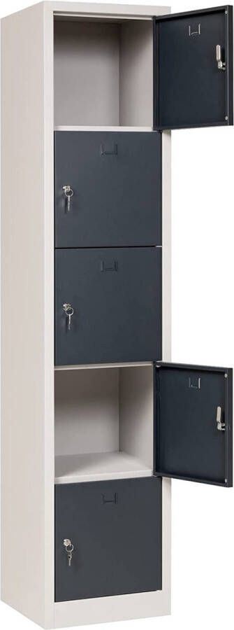 Furni24 Lockerkast locker waardevolle spullen locker 190 cm x 40 cm x 45 cm antracietgrijs RAL 7016