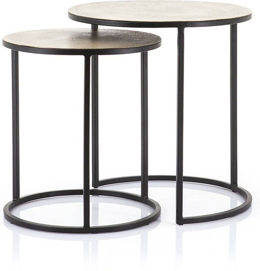Furnilux Setto Brass –bijzet Tafels Small Set Van 2 Brons Zwart