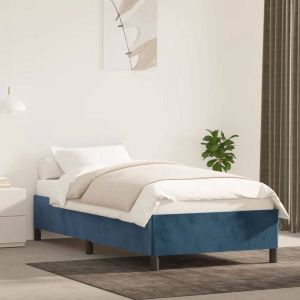 Furniture Limited Bedframe fluweel donkerblauw 100x200 cm