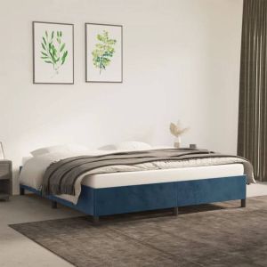 Furniture Limited Bedframe fluweel donkerblauw 180x200 cm