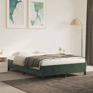 Furniture Limited Bedframe fluweel donkergroen 140x200 cm