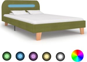 Furniture Limited Bedframe met LED stof groen 120x200 cm