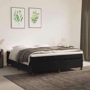 Furniture Limited Boxspring met matras fluweel zwart 160x200 cm