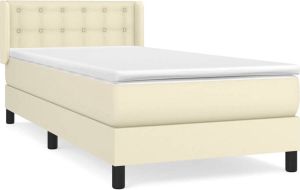 Furniture Limited Boxspring met matras kunstleer crèmekleurig 90x200 cm