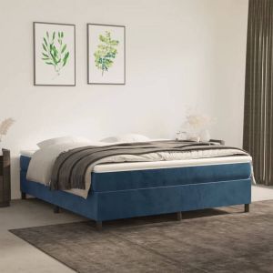 Furniture Limited Boxspringframe fluweel donkerblauw 180x200 cm