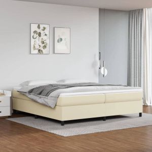 Furniture Limited Boxspringframe kunstleer crèmekleurig 200x200 cm