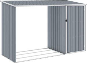 Furniture Limited Brandhoutschuur 245x98x159 cm gegalvaniseerd staal grijs