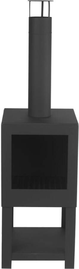 Furniture Limited Tuinhaard met houtopslag zwart FF410