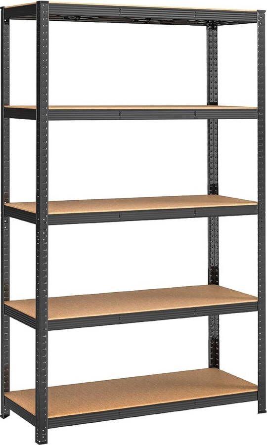 FurnStar opbergrek 5 Planken Monteren zonder schroeven 875 kg 200x120x60cm Zwart