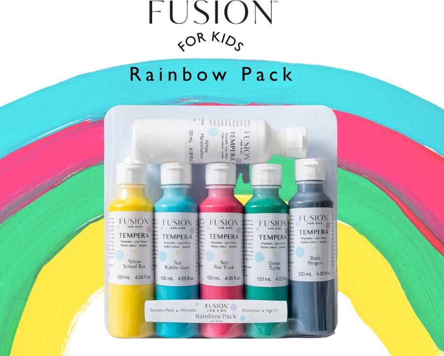 Fusion Mineral Paint Fusion Tempera Kinderen Verf Pakket Kinderverf Wasbaar Regenboog kleuren Weinig Geur Niet Giftig