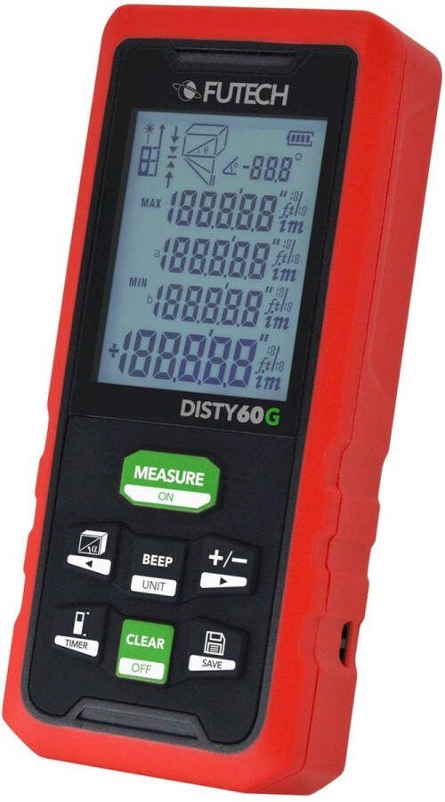 Futech Laserafstandsmeter Disty 60 Groen 202.60G