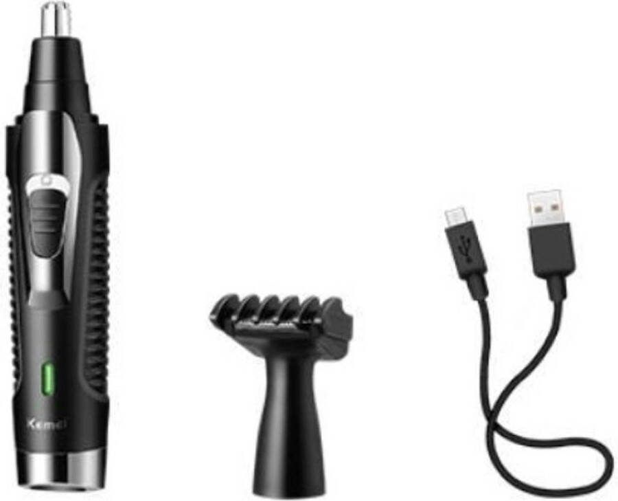 FuturiQ Kemei KM-6675- Neus trimmer Neustrimmer Precisie en Comfort voor Je Neusverzorging Inclusief oplaadkabel Zwart